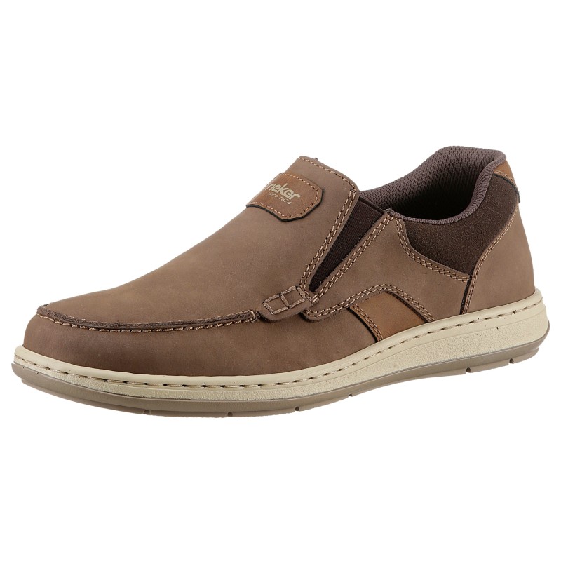 Rieker Slipper, Mokassin, Loafer, Komfortschuh mit Gummizug für guten Sitz