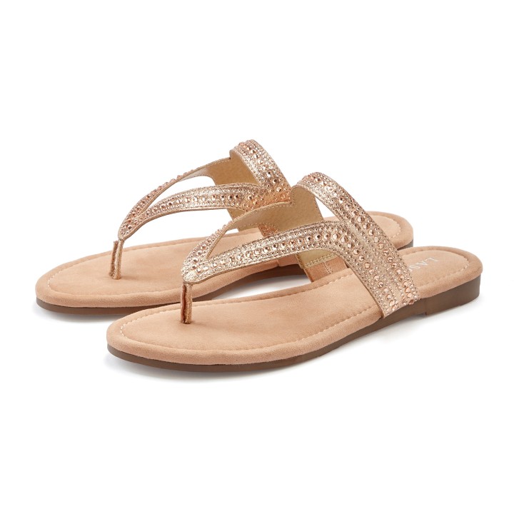 Vivance Pantolette »Mule, Sommerschuh, offener Schuh, Zehentrenner, Sandale,«, mit Schmucksteinchen VEGAN