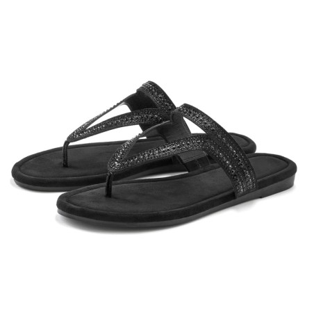 Vivance Pantolette »Mule, Sommerschuh, offener Schuh, Zehentrenner, Sandale,«, mit Schmucksteinchen VEGAN