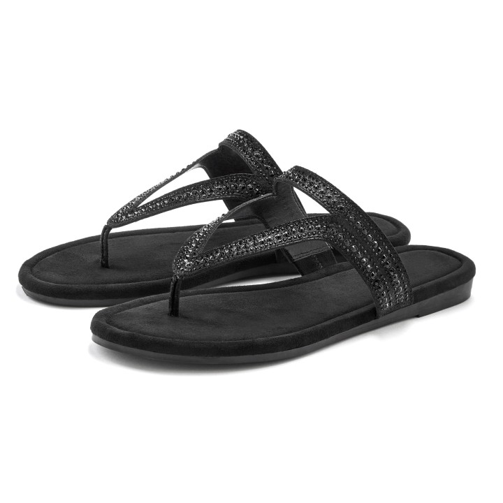 Vivance Pantolette »Mule, Sommerschuh, offener Schuh, Zehentrenner, Sandale,«, mit Schmucksteinchen VEGAN