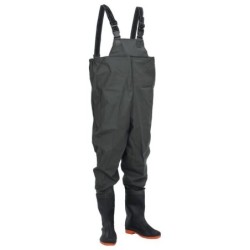 vidaXL Watstiefel Wathose mit Stiefeln Dunkelgrün Größe 39