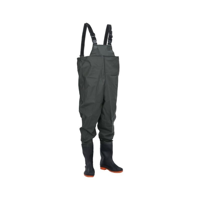 vidaXL Watstiefel Wathose mit Stiefeln Dunkelgrün Größe 45