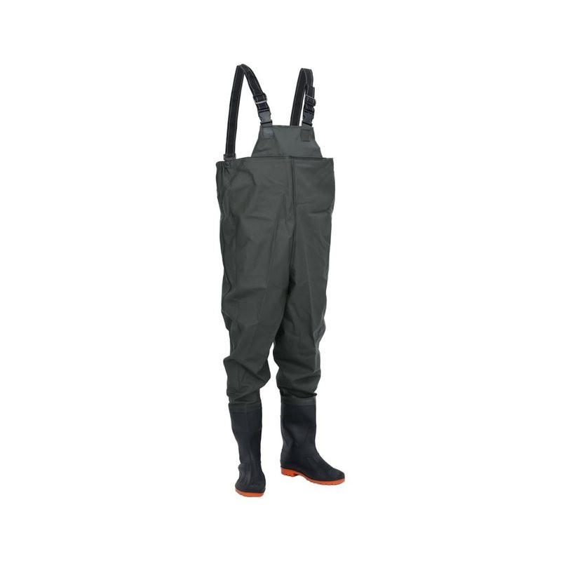 vidaXL Watstiefel Wathose mit Stiefeln Dunkelgrün Größe 41