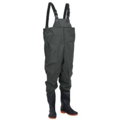 vidaXL Watstiefel Wathose mit Stiefeln Dunkelgrün Größe 46