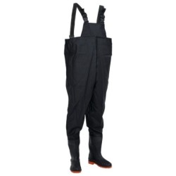 vidaXL Watstiefel Wathose mit Stiefeln Schwarz Größe 43