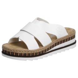 Rieker Pantolette, Keilabsatz, Sommerschuh, Schlappen mit Juteumrahmung