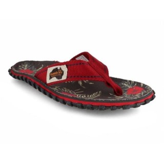 Gumbies Nachhaltiger Zehentrenner im grey hibiscus Design Hausschuh aus nachhaltigem Material