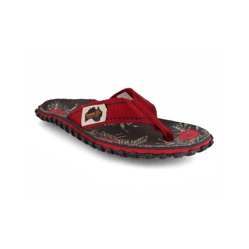 Gumbies Nachhaltiger Zehentrenner im grey hibiscus Design Hausschuh aus nachhaltigem Material