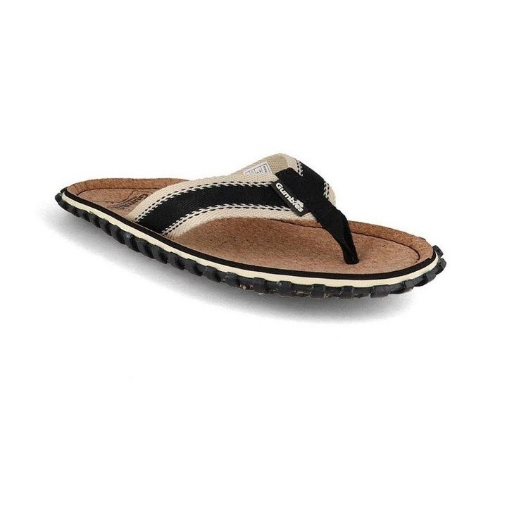 Gumbies Corker Zehentrenner für Damen in schwarz Hausschuh Stilsicherer Zehentrenner mit Korkfußbett