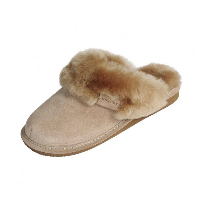 Hollert Pantoffel Damen Puschen Malibu Hausschuhe Merino Schaffell Echtleder