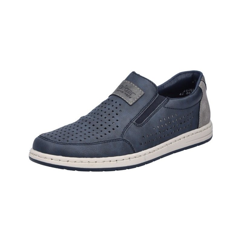 Rieker Slipper, Slip-on Sneaker, Loafer, Komfortschuh mit Gummizug für guten Sitz