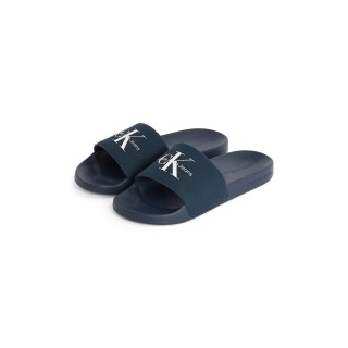 Calvin Klein Jeans Badepantolette »SLIDE MONOGRAM«, Sommerschuh, Schlappen, Poolslides, Strandschuh mit Logoschriftzug