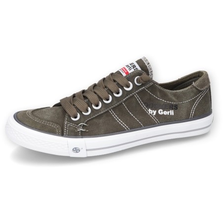 Dockers by Gerli Slip-On Sneaker, Freizeitschuh, Retro Sneaker, Fake Schnürung, in cooler Jeansoptik