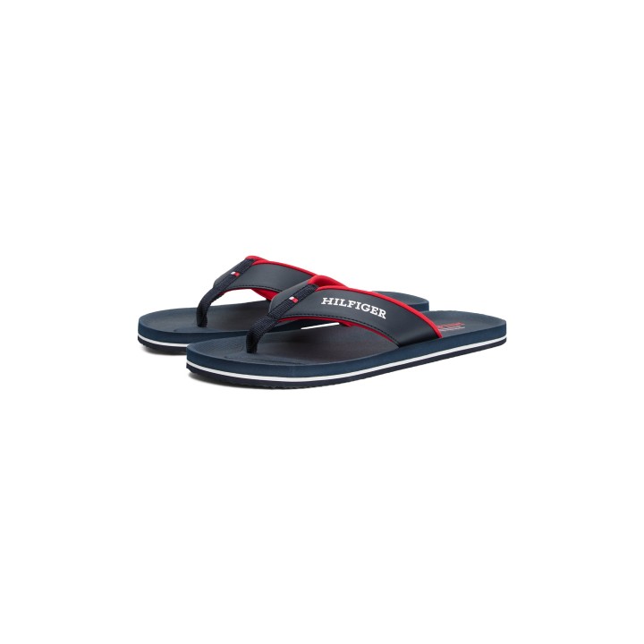 Tommy Hilfiger Zehentrenner »PADDED COMFORT HILFIGER B SANDAL«, Dianette, Sommerschuh, Schlappen, Badeschuh mit Logoschriftzu