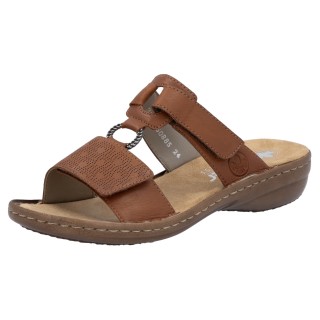 Rieker Pantolette, Sommerschuh, Strandschuh, Klettschuh mit Perforation