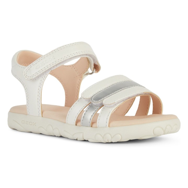 Geox Sandale »J SANDAL HAITI GIRL«, Glitzersandale, Klettschuh im Metallic Look