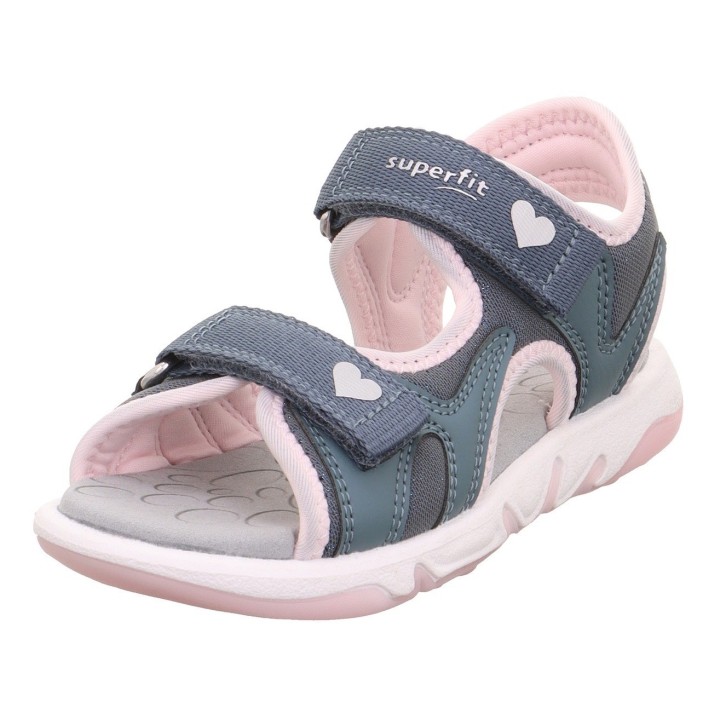 Superfit Sandale »PEBBLES WMS: mittel«, Outdoorsandale mit Klett u. Herzchen, Größenschablone zum Download