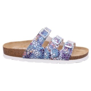 Rohde Pantolette »Alba«, Sommerschuh, Schlappen, Hausschuh mit buntem Druck, G-Weite - weit