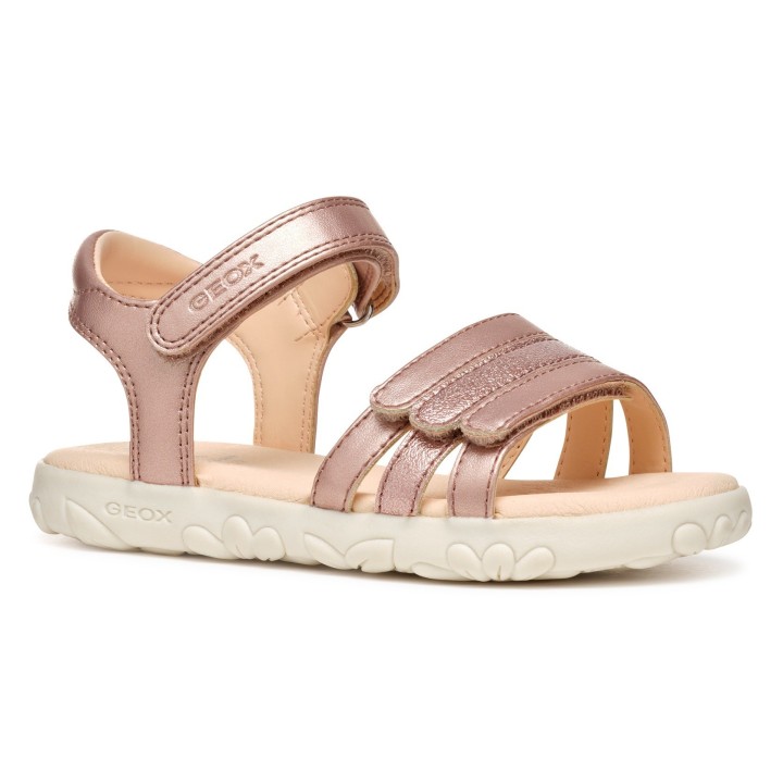 Geox Sandale »J SANDAL HAITI GIRL«, Glitzersandale, Klettschuh im Metallic Look