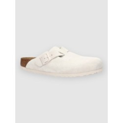 Birkenstock Boston Suede Leather Sandalen antique white