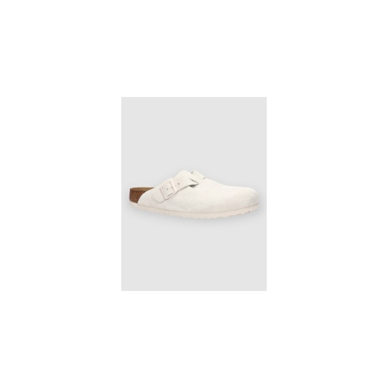 Birkenstock Boston Suede Leather Sandalen antique white