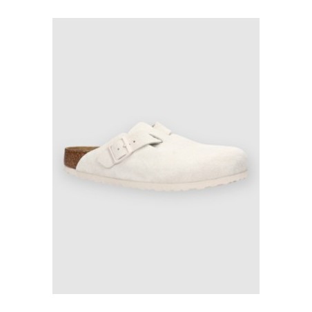 Birkenstock Boston Suede Leather Sandalen antique white