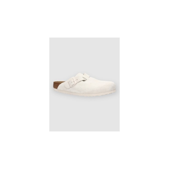 Birkenstock Boston Suede Leather Sandalen antique white