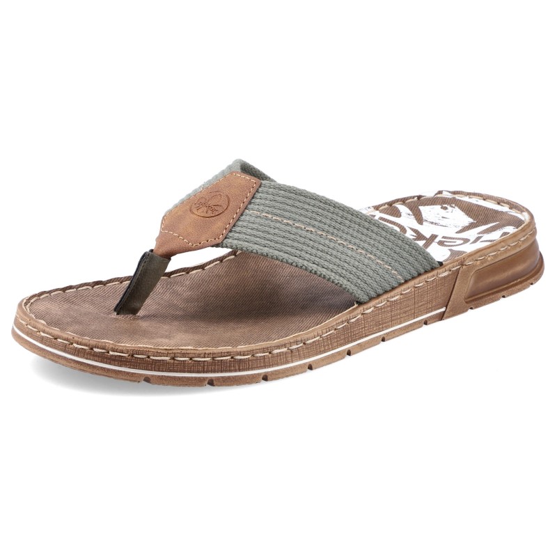 Rieker Zehentrenner, Sommerschuh, Schlappen, Poolslides, Badeschuh, mit Logoschriftzug