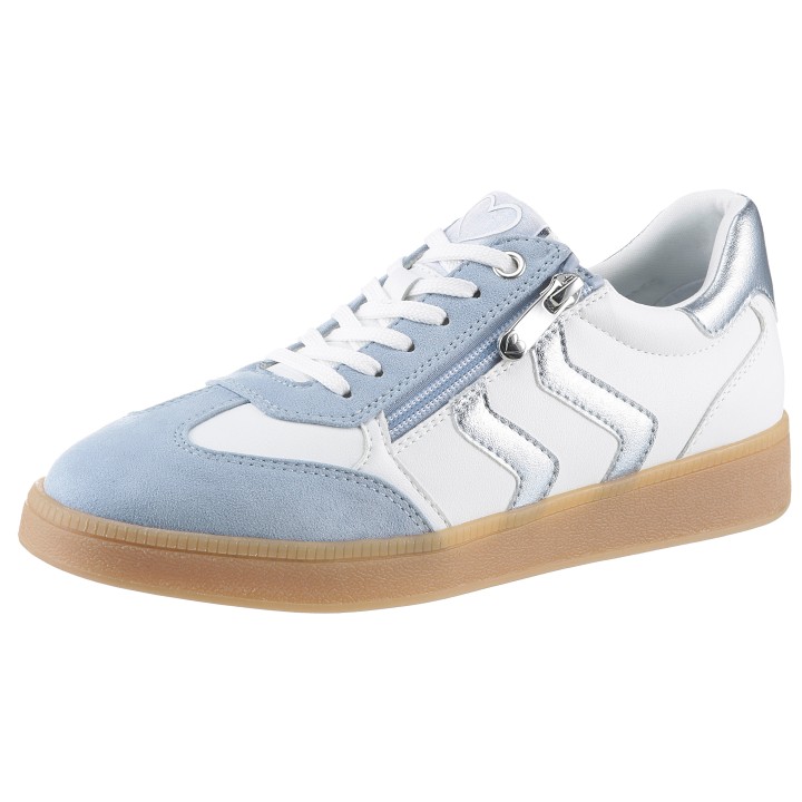 MARCO TOZZI Plateausneaker, Freizeitschuh, Halbschuh, Schnürschuh mit Kontrastbesatz