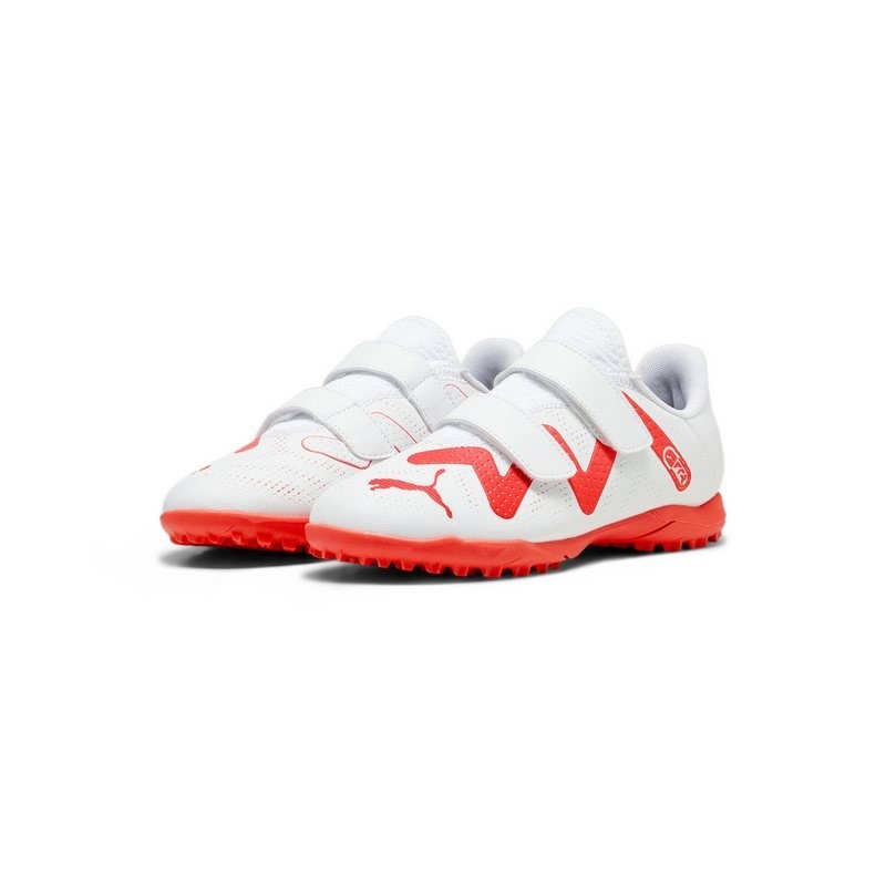 PUMA FUTURE PLAY TT V Jr PUMA WHITE-FIRE ORCHID Fußballschuh