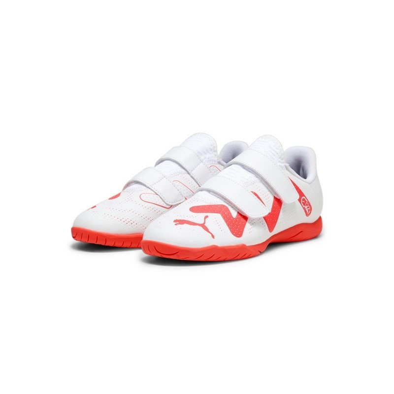 PUMA FUTURE PLAY IT V Jr PUMA WHITE-FIRE ORCHID Hallenschuh