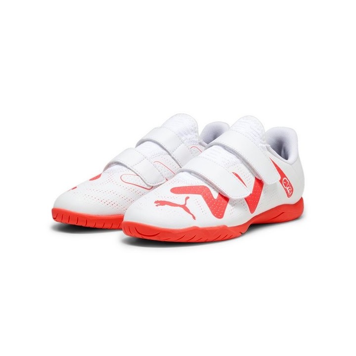 PUMA FUTURE PLAY IT V Jr PUMA WHITE-FIRE ORCHID Hallenschuh