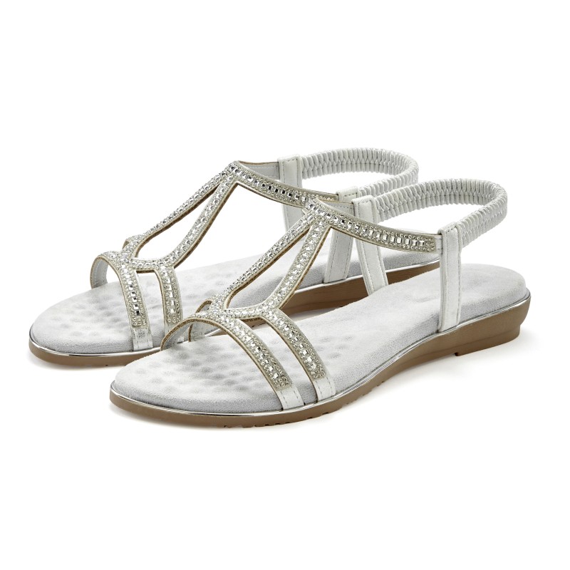 Vivance Sandale »Sandalette, Sommerschuh,«, mit Glitzer Verzierungen und elastischen Riemchen