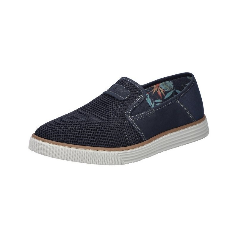 Rieker Slipper Espadrilles, Sommerschuh mit kontrastfarbenen Ziernähten