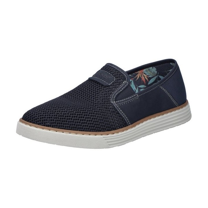 Rieker Slipper Espadrilles, Sommerschuh mit kontrastfarbenen Ziernähten